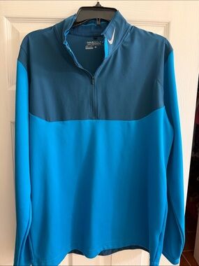 Nike Two-Tone Blue Quarter-Zip Golf Pullover